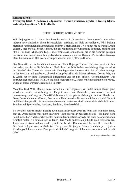 ARKUSZE CKE - Matura j.niemiecki- poziom podstawowy 2019 - co było na maturze z niemieckiego?