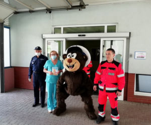 Na Podkarpaciu w Wielkanoc z policjatami wędrował miś. Miał wielką misję [WIDEO]