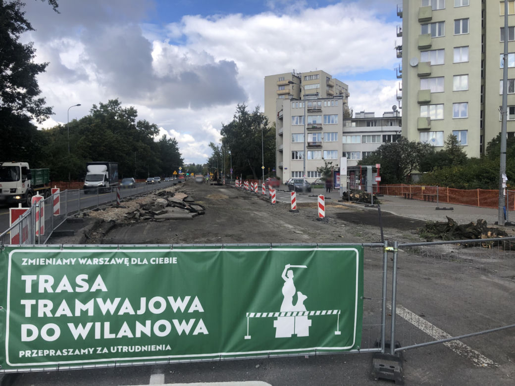 Tramwaj do Wilanowa. Jak wygląda budowa w okolicy ul. Dolnej?