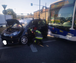 Wypadek na rondzie Jagiellonów w Bydgoszczy