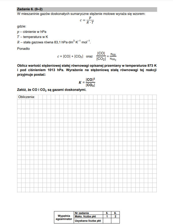 Matura z chemii 2021 - arkusz PDF