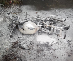 Podkarpacie: Wypadek z udziałem motocyklisty. Motocykl spłonął