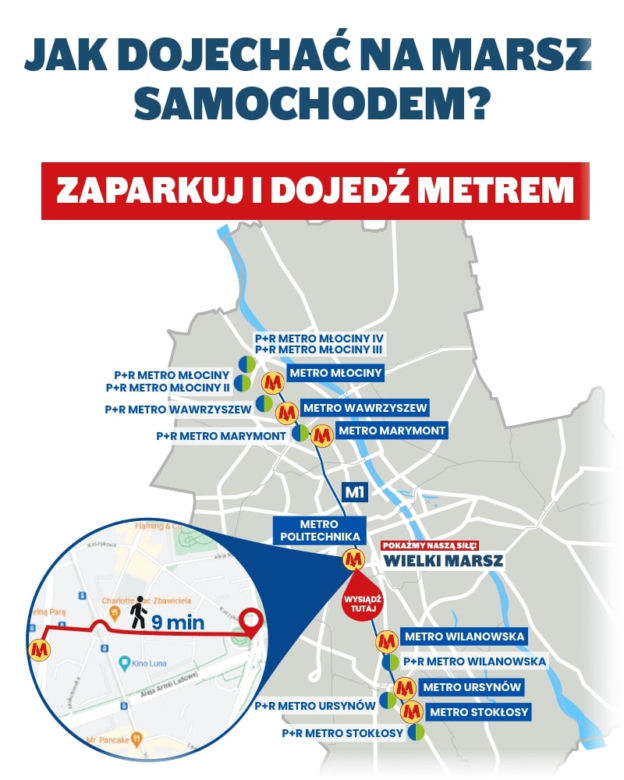 Marsz 4 czerwca. Jak dojechać samochodem?