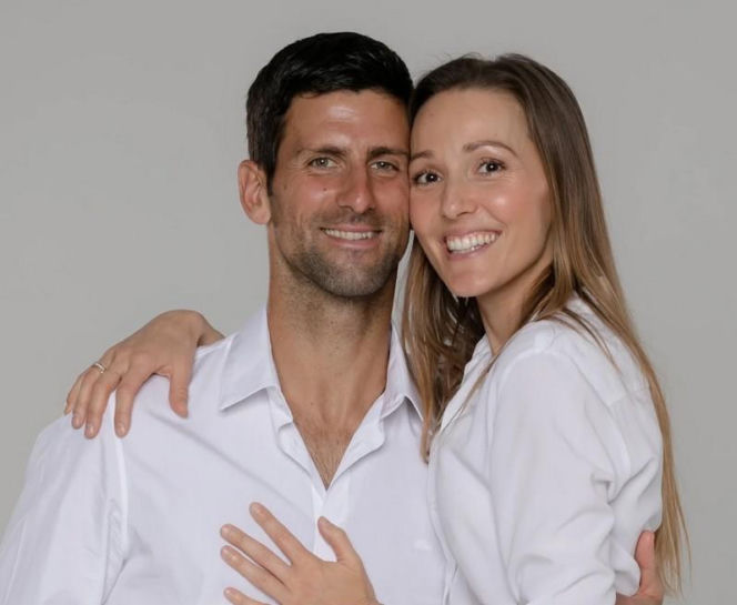 Novak Djoković z żoną Jeleną