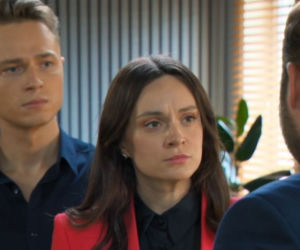 Barwy szczęścia odc. 2567. Natalia (Maria Dejmek), Józek Sałatka (Patryk Pniewski), Klemens (Sebastian Perdek)