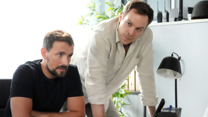 Barwy szczęścia odc. 3318. Marcin Kodur (Oskar Stoczyński), Majak (Łukasz Borkowski)