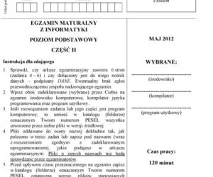 Matura 2012 - informatyka, poziom podstawowy