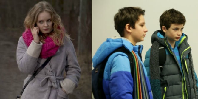 M jak miłość. Justyna (Olga Kalicka), Mateusz (Krystian Domagała), Antek (Jakub Jankiewicz)