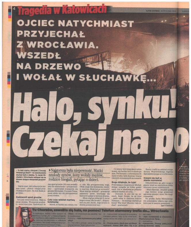 Zawalenie hali w Katowicach - archiwalne wydania "Super Expressu"