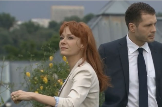 M jak miłość odc. 1017. Agnieszka (Magdalena Walach), Tomek (Andrzej Młynarczyk)