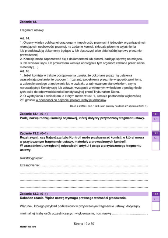 Matura 2026: WOS rozszerzony 12.05.2026r. Arkusze CKE, poziom podstawowy [Formuła 2023]