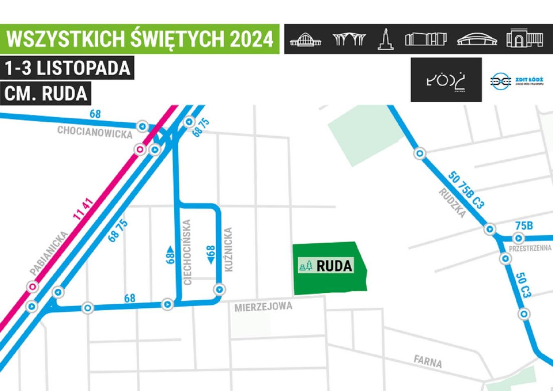 MPK Łódź w okresie Wszystkich Świętych