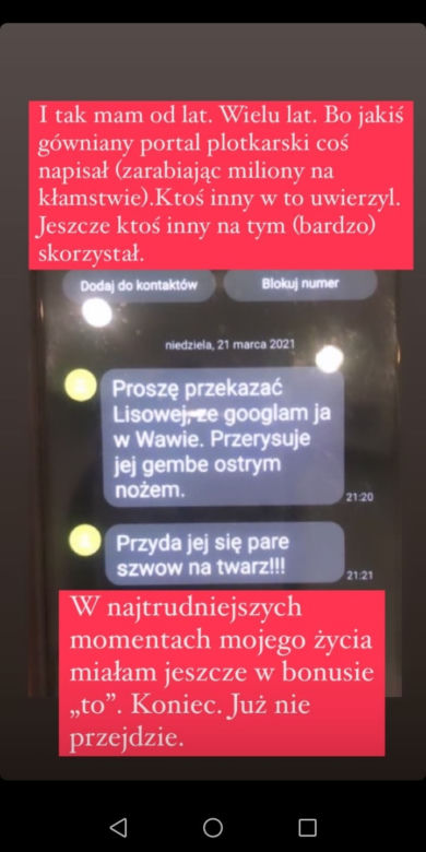 Hanna Lis totalnie wstrząśnięta. Groził, że potnie jej twarz