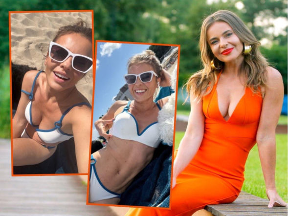 Edyta Herbuś w białym bikini wyleguje się nad Bałtykiem. Figura jak marzenie!