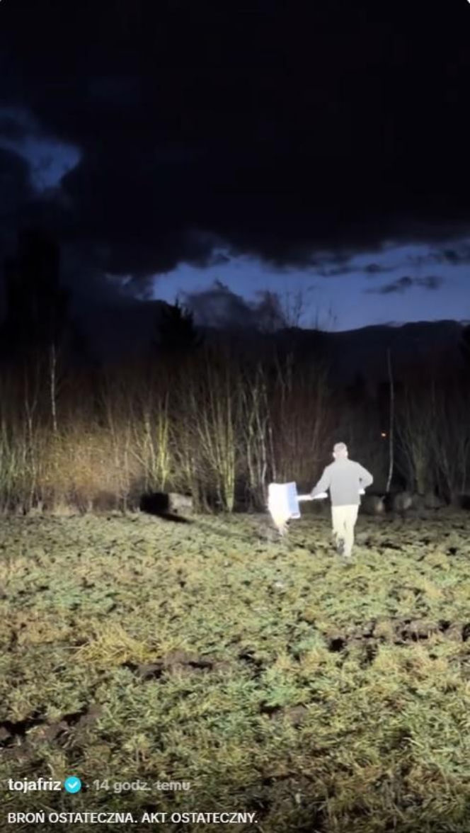 Friz z córką na straszeniu dzików