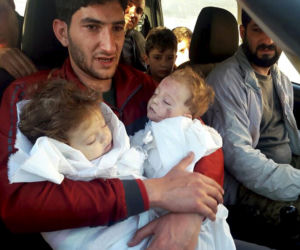 OJCIEC BLIŹNIĘTA SYRIA ATAK GAZOWY