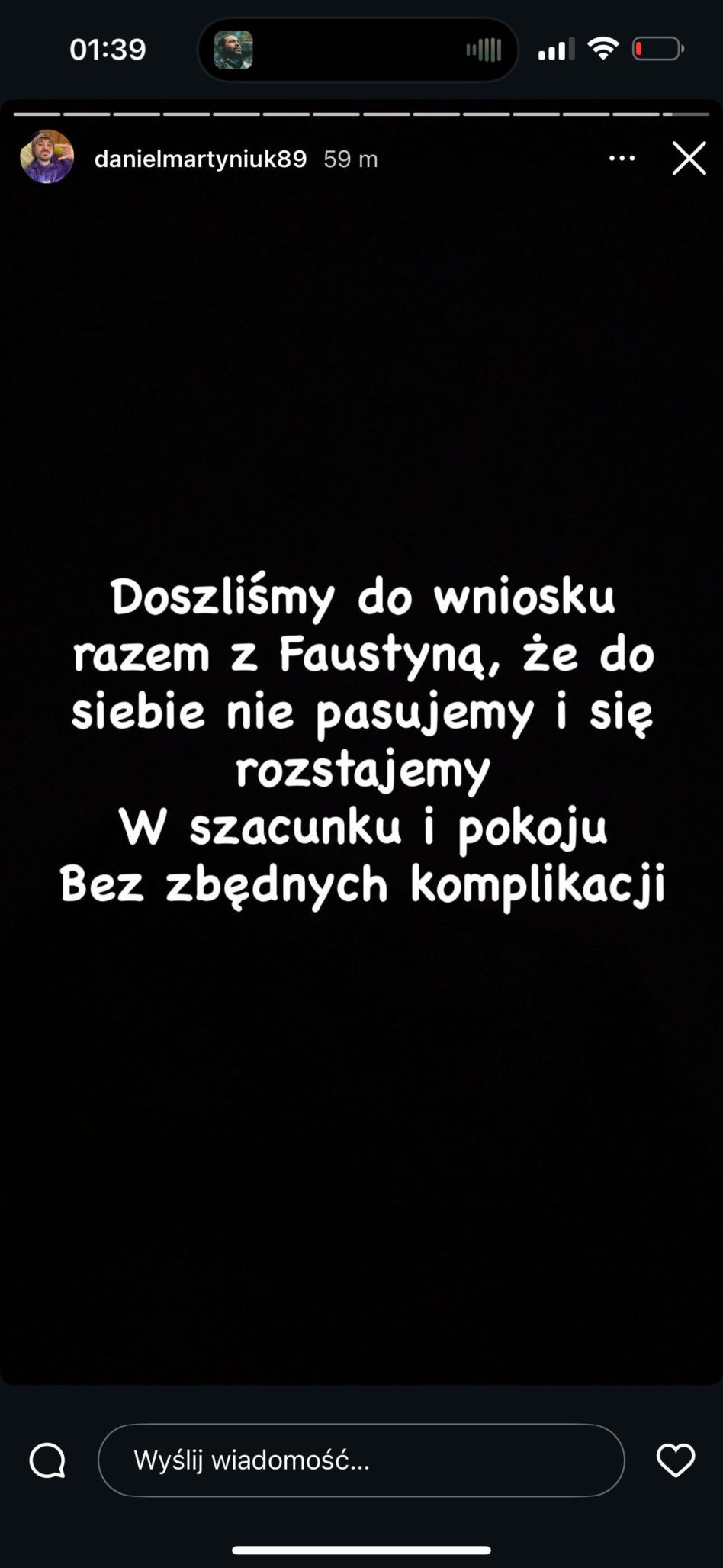 Daniel Martyniuk - oświadczenie