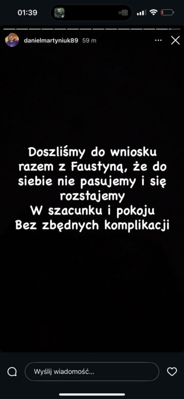 Daniel Martyniuk - oświadczenie