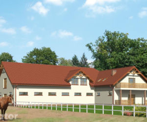 Projekt SC07 Stajnia dla 16 koni z częścią mieszkalną-rekreacyjną