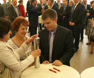 Uroczystość wmurowania kamienia węgielnego. Galeria Odrzańskie Ogrody