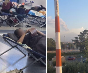  Jedni koczują na podłodze, drudzy robią sobie selfie z Etną. Niezwykły kontrast