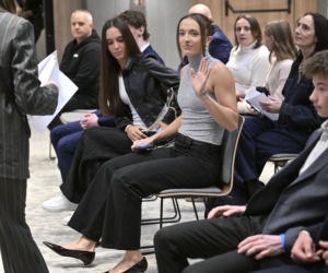 Iga Świątek i Daria Abramowicz na konferencji