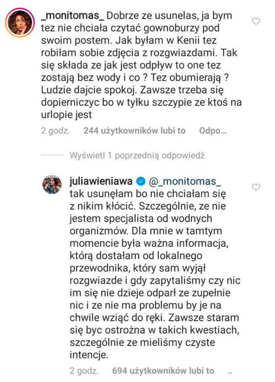 Julia Wieniawa bawi się kosztem wymierającego gatunku