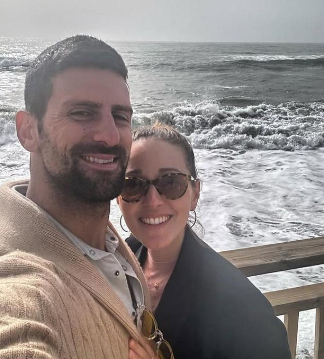 Novak Djoković z żoną Jeleną