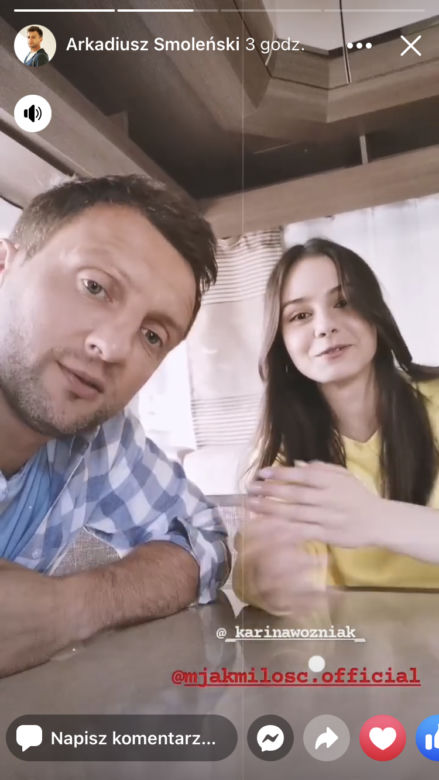 M jak miłość na planie. Bartek (Arkadiusz Smoleński), Basia (Karina Woźniak)