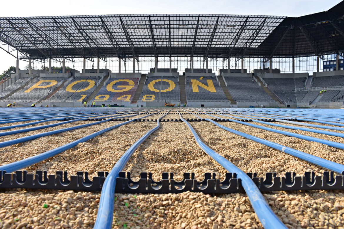 Budowa stadionu w Szczecinie - sierpień 2020