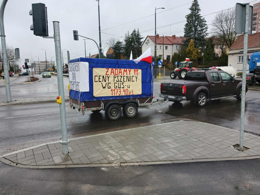 Protest rolników w Olsztynie 20 lutego