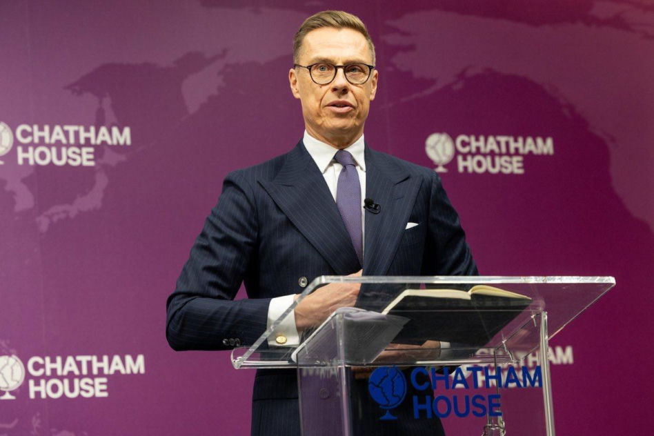 Prezydent Finlandii Alexander Stubb w Chatham House.