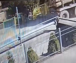 Potężna kłoda drewna runęła przed wejście do szkoły. Kierowca ciężarówki nawet tego nie zauważył