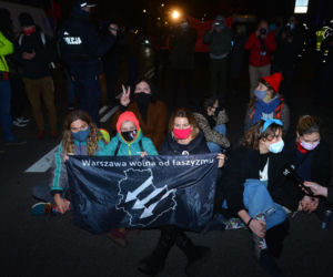 Manifestacja przed siedzibą MEN