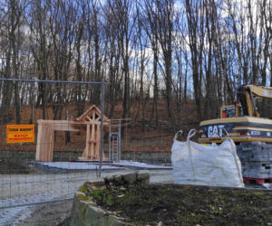 Prace przy budowie tężni solankowej na Marcince