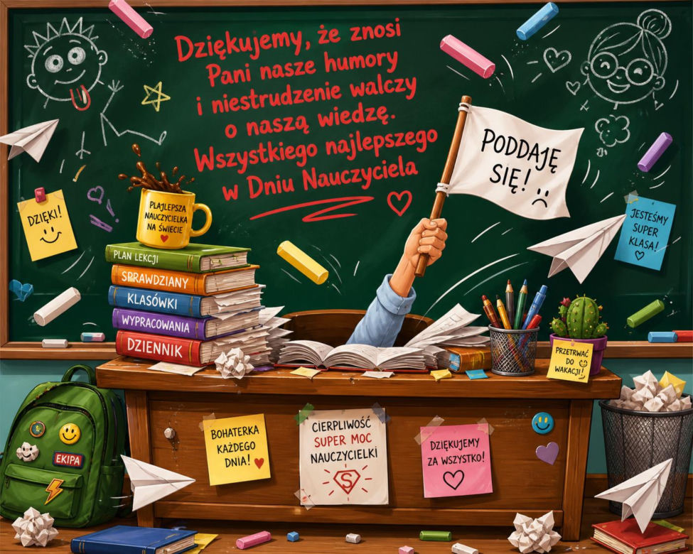 Zabawna kartka z okazji Dnia Nauczyciela