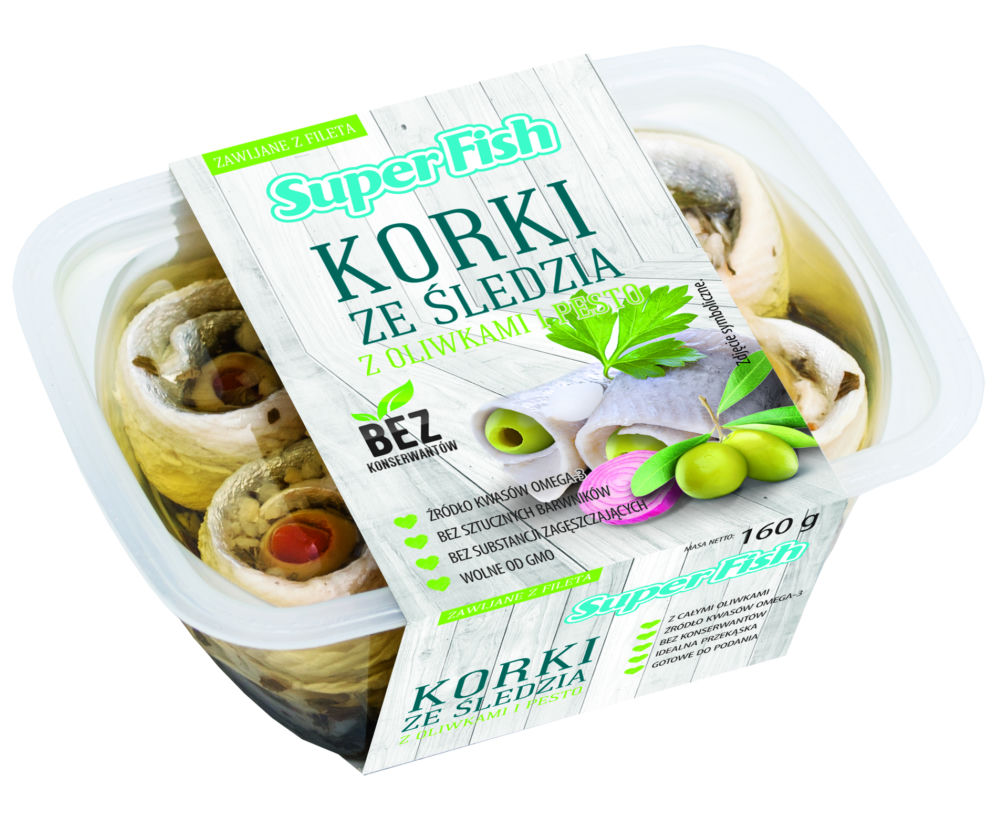 Korki ze śledzia z fetą i pesto oraz oliwkami i pesto: nowość SuperFish