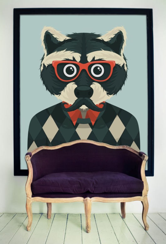 Fototapeta lateksowa Hipster Raccoon
