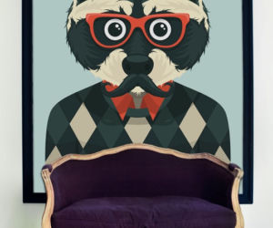 Fototapeta lateksowa Hipster Raccoon