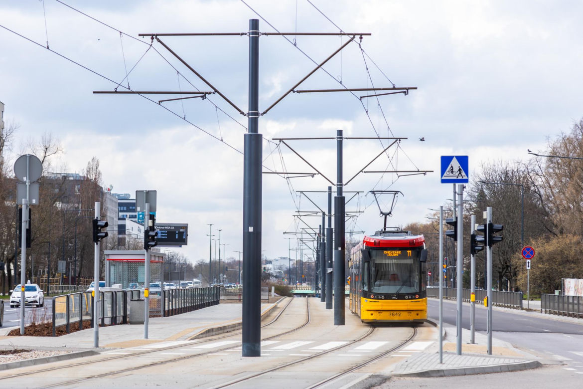 Tramwaj na Kasprzaka i Wolskiej w Warszawie