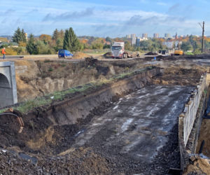 Budowa węzła Łękno - październik 2020