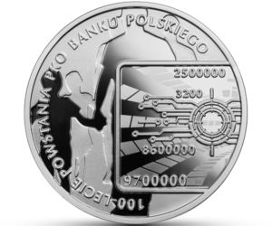 Moneta z okazji 100-lecia powstania PKO Banku Polskiego 