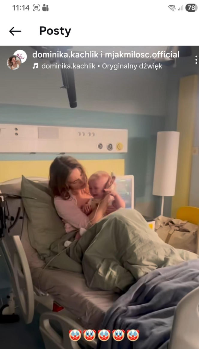 M jak miłość. Dominika Kachlik (Franka),Antoś (Mark Myronenko) na planie