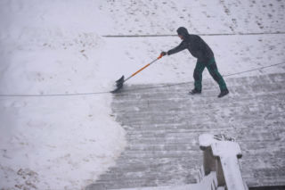 Intensywne opady śniegu w Warszawie (14.01.2026)