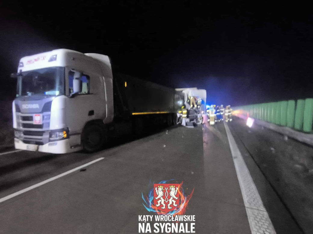 Wypadek na 141. kilometrze A4 pod Wrocławiem