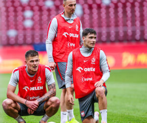 Robert Lewandowski i trening reprezentacji Polski