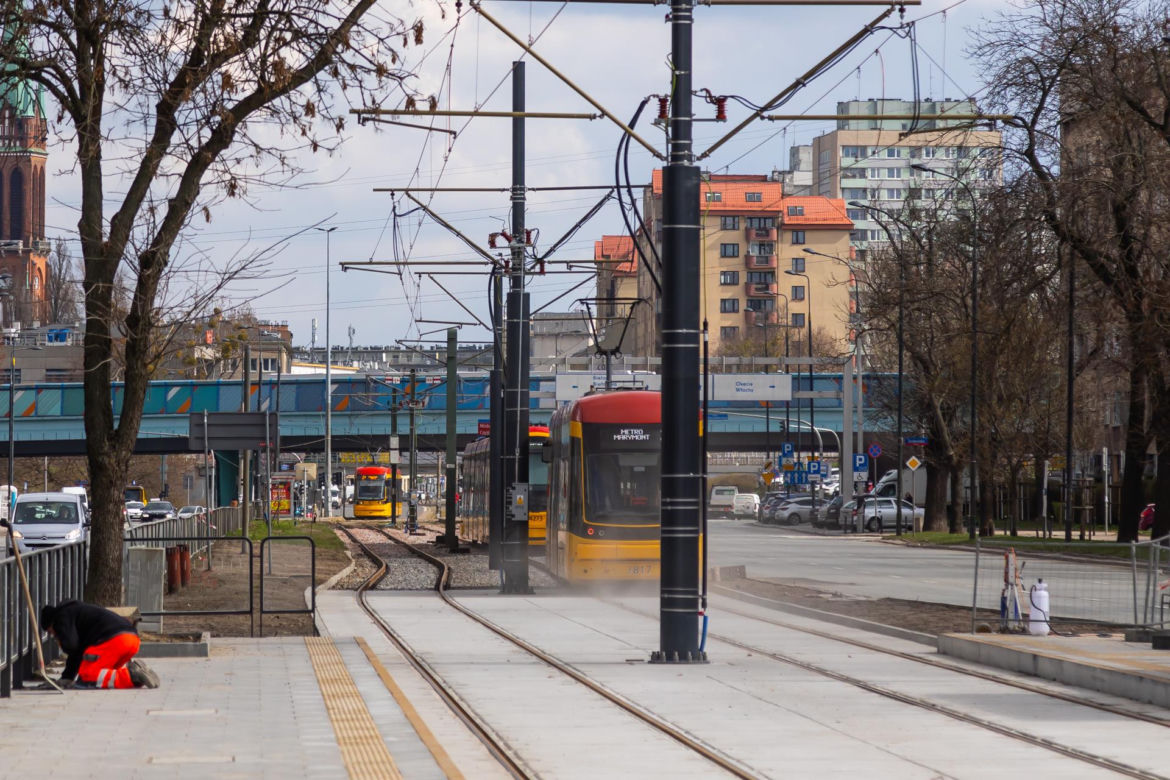 Tramwaj na Kasprzaka i Wolskiej w Warszawie