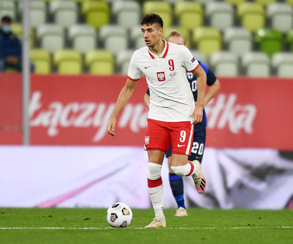 Jakub Moder w meczu Polska - Finlandia
