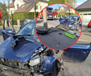 Groza w Toruniu. Części auta wylądowały na chodniku