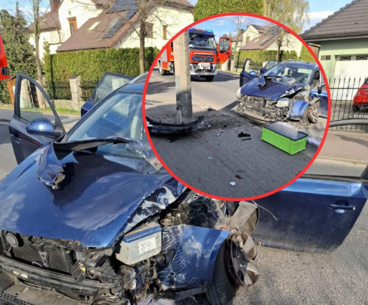 Groza w Toruniu. Części auta wylądowały na chodniku